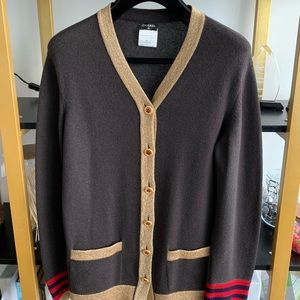 Chanel 09A Gold Star Cashmere Cardigan Size 34